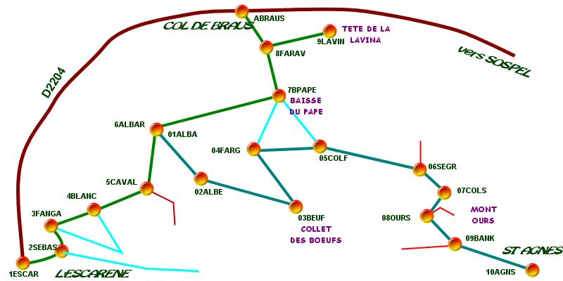 Plan de route Baisse du Pape - Route map Baisse du Pape
