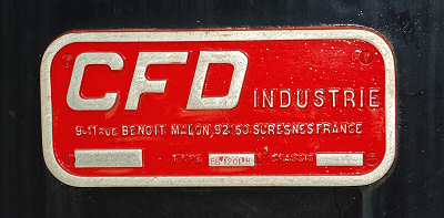 Plaque CFD Industrie - Compagnie de Chemins de Fer Départementaux - 